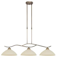 Deckenlampe Metall Glas in Bronze Creme 112 cm blendarm