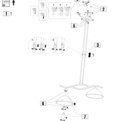 Deckenlampe Metall Glas in Bronze Creme 112 cm blendarm