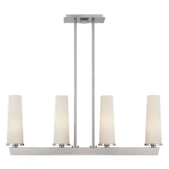 Deckenlampe Metall Glas Modern in Nickel Weiß LEDIBEL