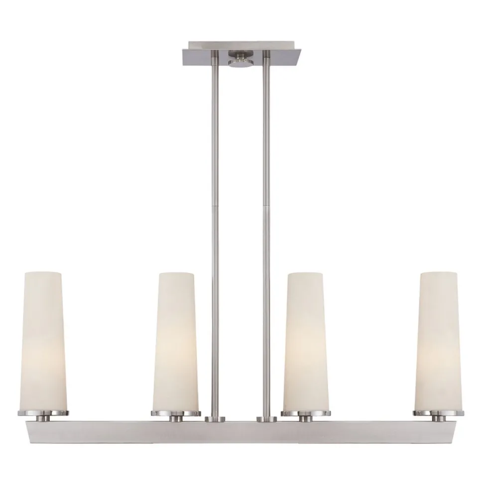 Deckenlampe Metall Glas Modern in Nickel Weiß LEDIBEL