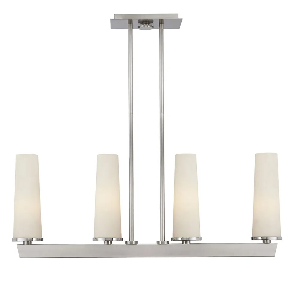 Deckenlampe Metall Glas Modern in Nickel Weiß LEDIBEL