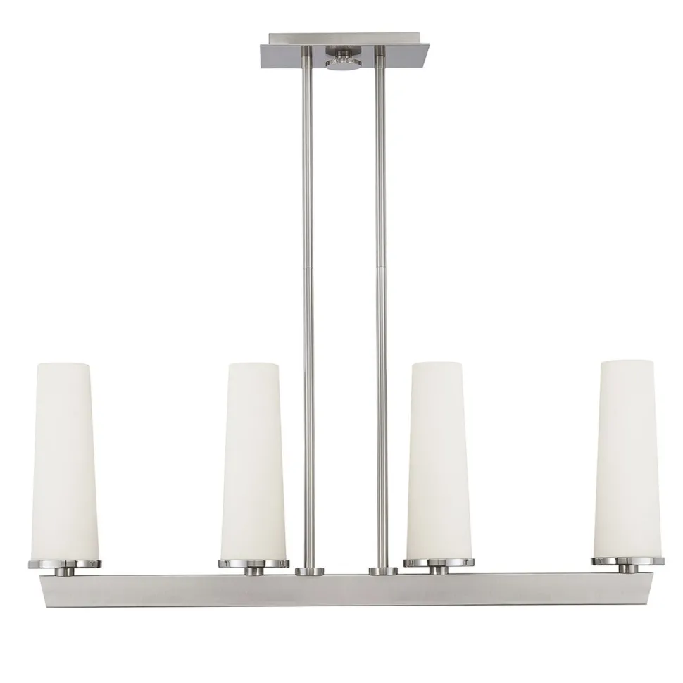 Deckenlampe Metall Glas Modern in Nickel Weiß LEDIBEL