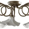 Deckenlampe Metall Keramik in Silber Weiß E14 5-flammig