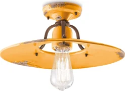 Deckenlampe Metall Keramik D: 40 cm rund E27 Vintage