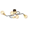 Deckenlampe Metall Schwarz Gold 4-flammig NIELS