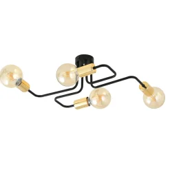 Deckenlampe Metall Schwarz Gold 4-flammig NIELS