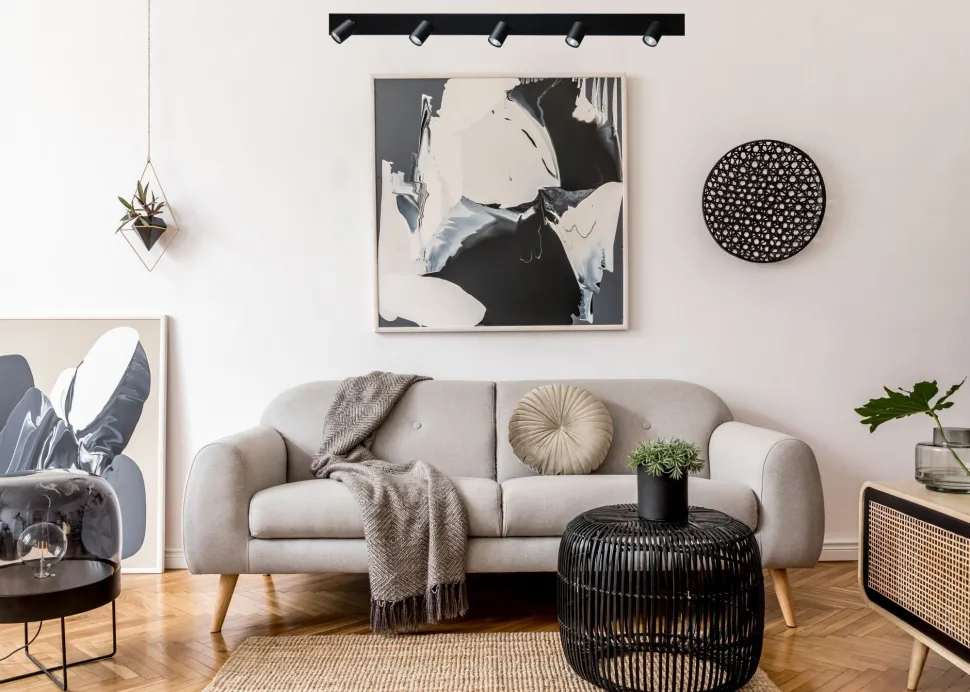 Deckenlampe Metall Schwarz 130 cm 5-flammig ELSIE