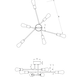 Deckenlampe Metall Vintage E27 Schwarz Gold AQUIB