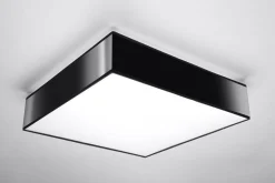 Deckenlampe Modern 55 cm breit Schwarz 4x E27 blendarm