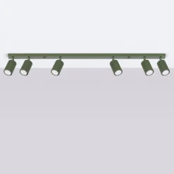 Deckenlampe Modern 117 cm lang GU10 6-flammig schwenkbar Grün