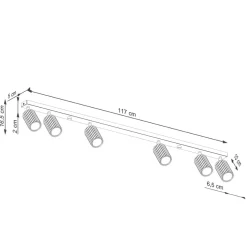 Deckenlampe Modern 117 cm lang GU10 6-flammig schwenkbar Grün