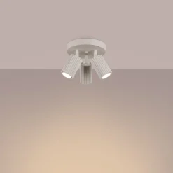 Deckenlampe Modern in Creme Ø 19,5 cm schwenkbar 3x GU10 Alu