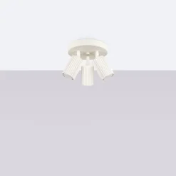 Deckenlampe Modern in Creme Ø 19,5 cm schwenkbar 3x GU10 Alu