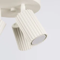 Deckenlampe Modern in Creme Ø 19,5 cm schwenkbar 3x GU10 Alu