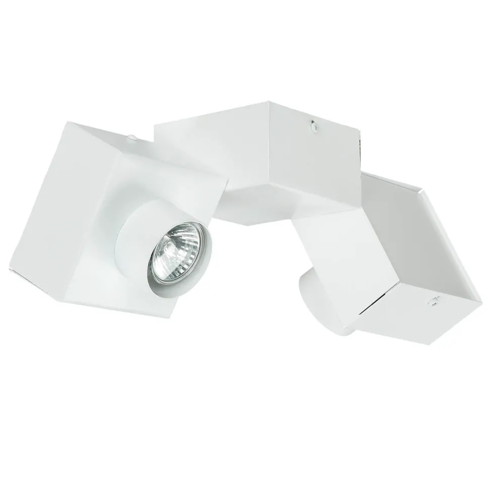 Deckenlampe Quader Design Weiß Metall 2x GU10