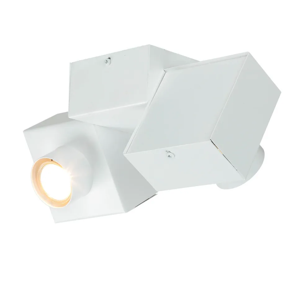 Deckenlampe Quader Design Weiß Metall 2x GU10