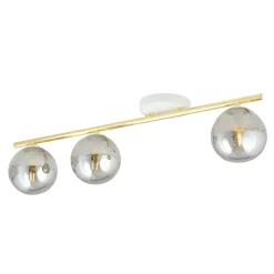 Deckenlampe Rauchglas Metall 80 cm 3-flammig E14