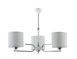 Deckenlampe REKA Chrom Grau Stoff Esszimmer 3xE27