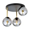 Deckenlampe rund Ø 40 cm E14 Schwarz Grau Gold Glas Metall