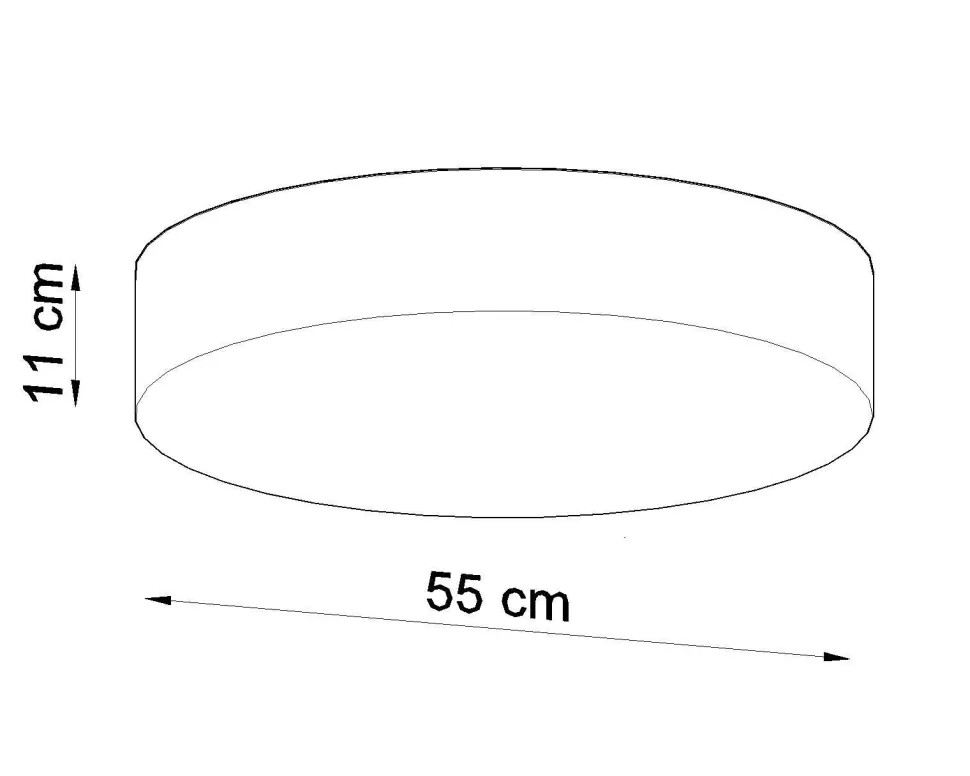 Deckenlampe rund Ø 55 cm Grau 4x E27 blendarm ATISS