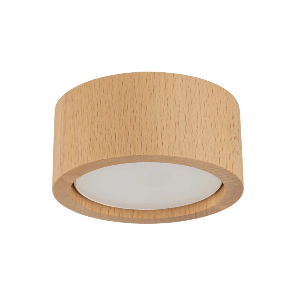 Deckenlampe rund Ø 9,5 cm H: 4,5 cm Aufputz GX53 Holz