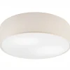 Deckenlampe rund Ø 45 cm Modern Stoffschirm Creme 2x E27