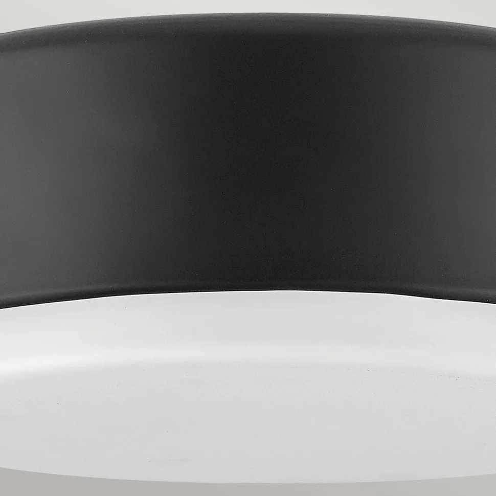 Deckenlampe rund Ø 30,5 cm Schwarz Weiß Metall Glas 2x E27