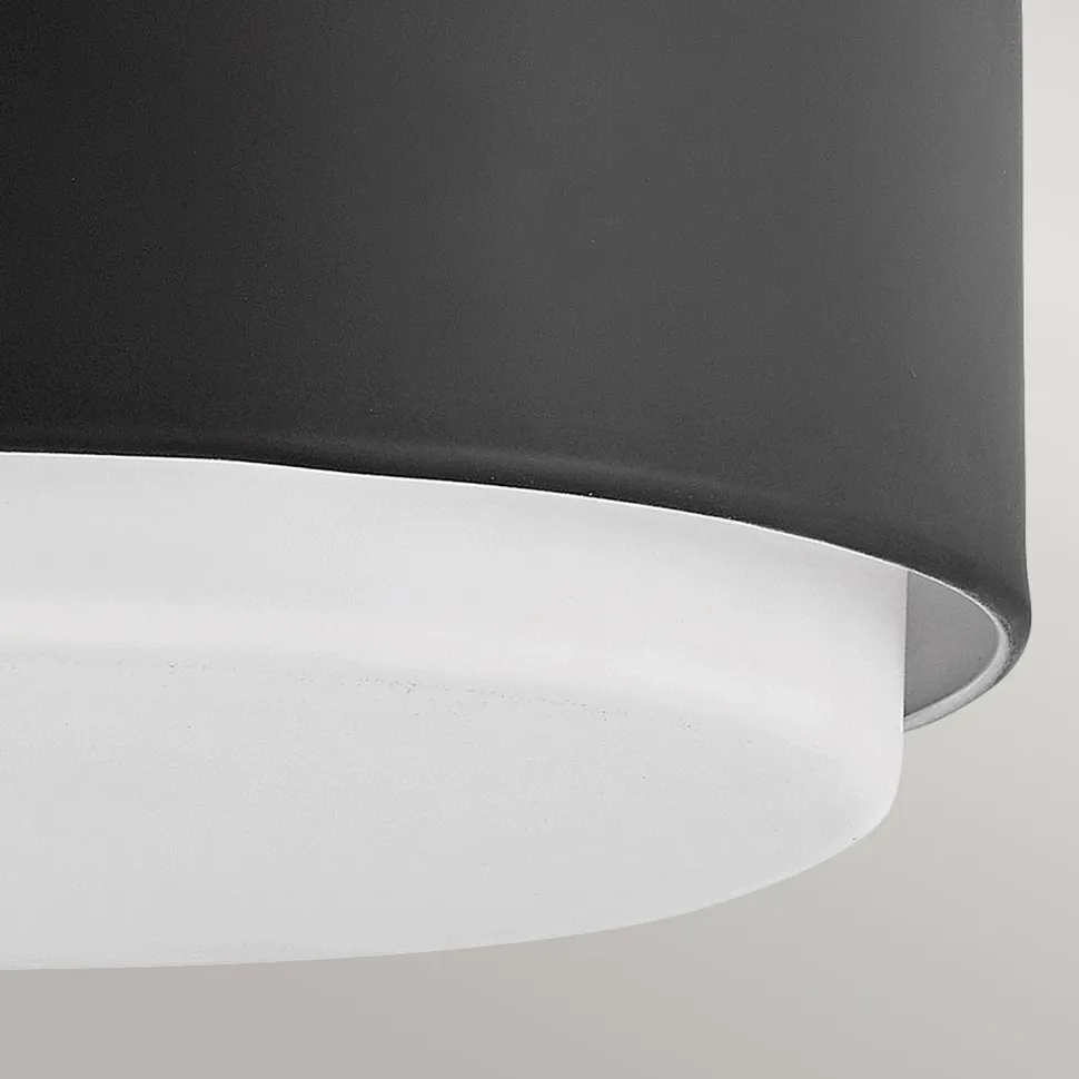 Deckenlampe rund Ø 30,5 cm Schwarz Weiß Metall Glas 2x E27