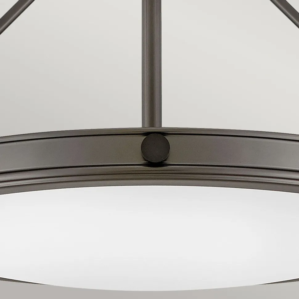 Deckenlampe rund Ø 55,8 cm Schwarz Weiß 4x E14 Metall Glas