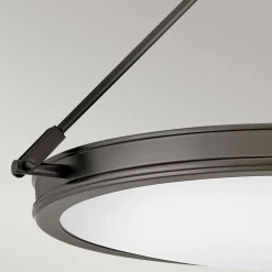 Deckenlampe rund Ø 55,8 cm Schwarz Weiß 4x E14 Metall Glas