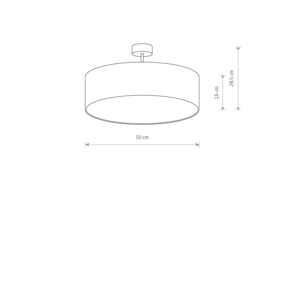 Deckenlampe rund Ø 50 cm Stoff Schirm 3x E27 blendarm