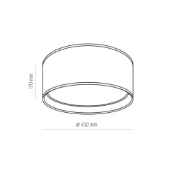 Deckenlampe rund Ø 45 cm Weiß Gold blendarm Stoffschirm