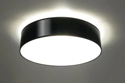 Deckenlampe rund flach Ø 55 cm blendarm 4x E27 Schwarz