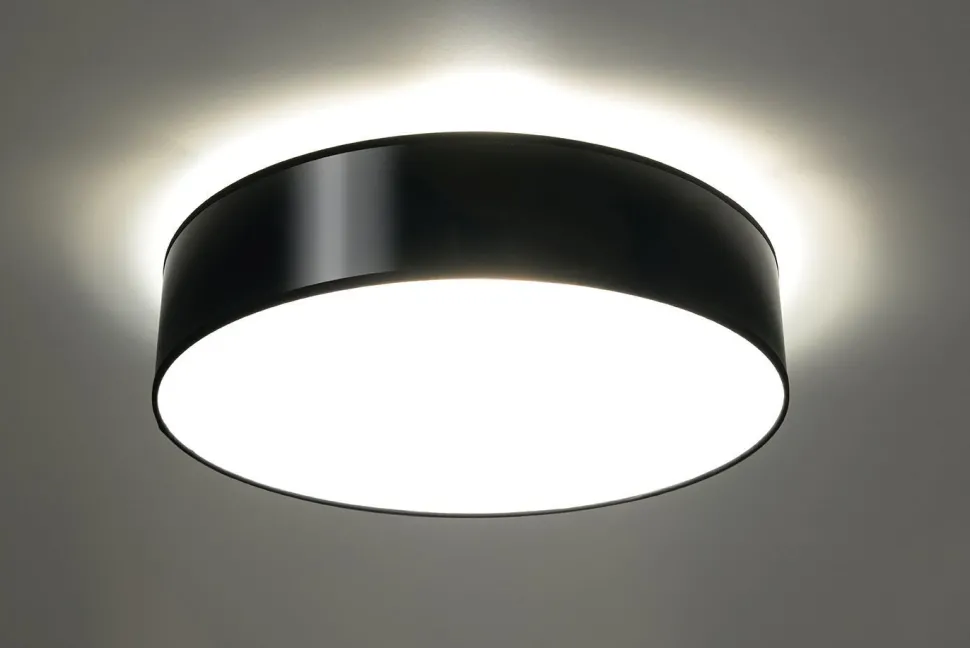 Deckenlampe rund flach Ø 55 cm blendarm 4x E27 Schwarz