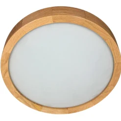 Deckenlampe rund Holz Glas Schirm Ø27cm Wohnzimmer