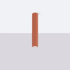 Deckenlampe schmal Ø 6,5 cm H: 40 cm Rot Modern Aluminium