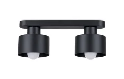 Deckenlampe Schwarz 34 cm lang Metall 2-flammig E27