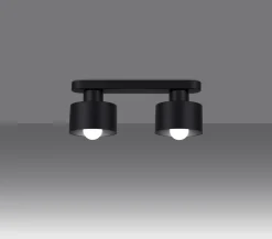 Deckenlampe Schwarz 34 cm lang Metall 2-flammig E27