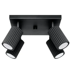 Deckenlampe Schwarz B: 25 cm klein schwenkbar 4-flammig GU10