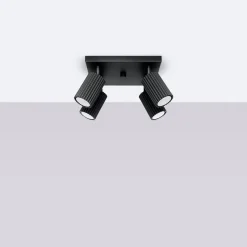 Deckenlampe Schwarz B: 25 cm klein schwenkbar 4-flammig GU10