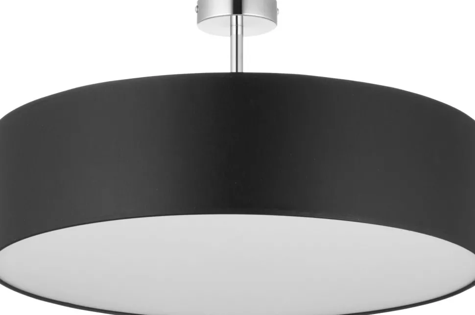 Deckenlampe Schwarz Chrom Ø60cm Wohnzimmer Leuchte