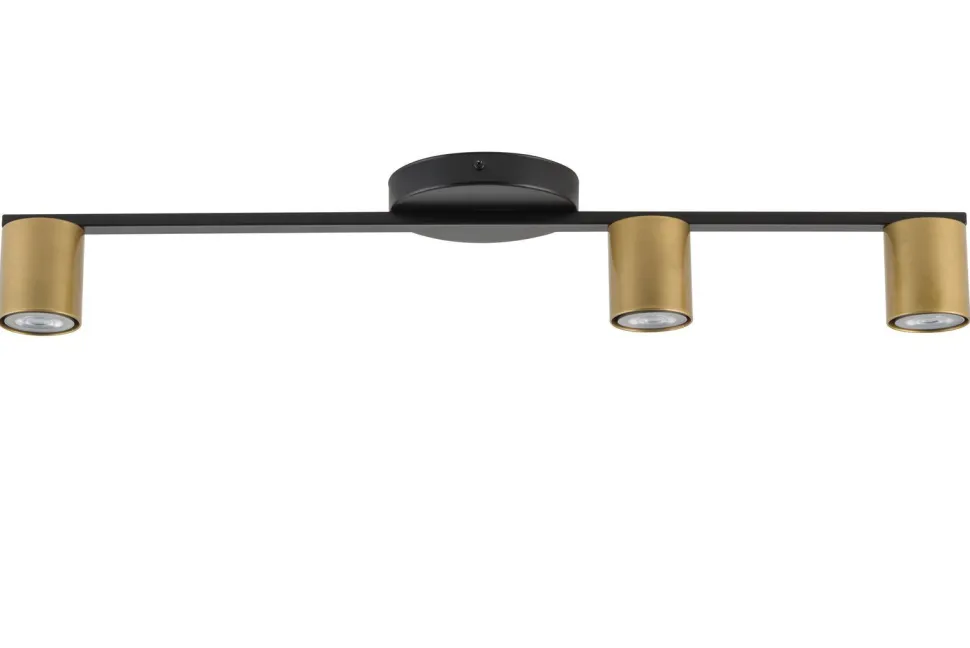 Deckenlampe Schwarz Gold GU10 Metall Zylinder stilvoll