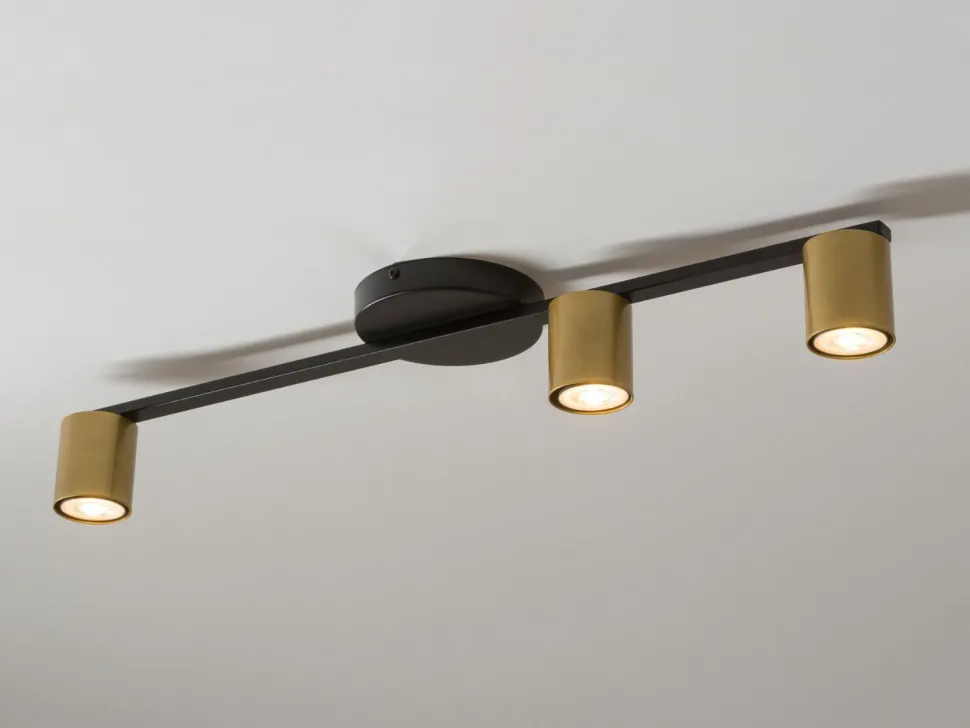 Deckenlampe Schwarz Gold GU10 Metall Zylinder stilvoll