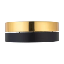 Deckenlampe Schwarz Gold blendarm 3x E27 rund Ø 45 cm