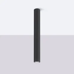 Deckenlampe Schwarz GU10 H: 60 cm Ø 6,5 cm schmal Aufputz