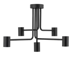 Deckenlampe Schwarz Metall GU10 Beleuchtung akzentuiert