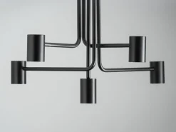 Deckenlampe Schwarz Metall GU10 Beleuchtung akzentuiert