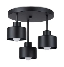Deckenlampe Schwarz Metall 3-flammig Ø 32 cm E27