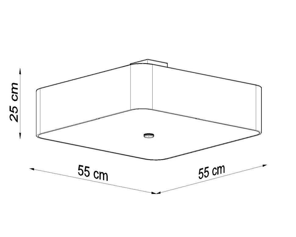 Deckenlampe Schwarz Stoff Glas quadratisch B: 55 cm