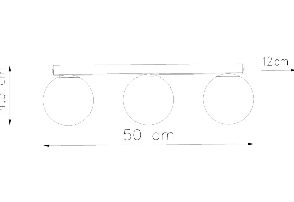 Deckenlampe Schwarz Weiß 3-flammig 50 cm lang RAMSI